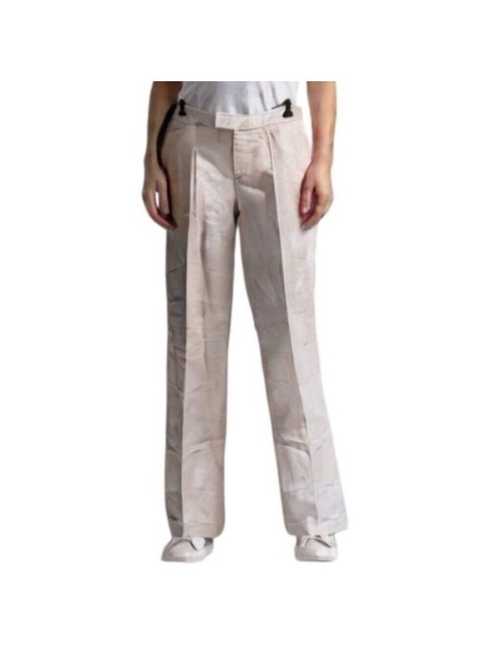 MEXX pastel pink linen blend tailored straight leg pants 4